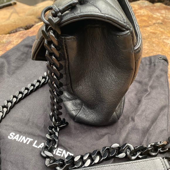 Rare Black on black YSL metalasse chevron crossbody bag purse - Picture 6 of 7